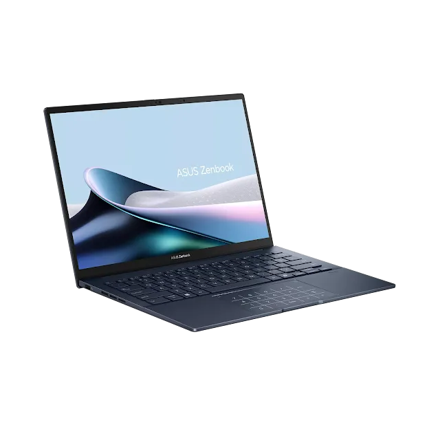 asus-zenbook-14-3k-lumina-oled-display The 14-inch 3K Lumina OLED display of the ASUS Zenbook 14 showing vibrant colors, 120Hz motion clarity, and ultra-thin bezels.