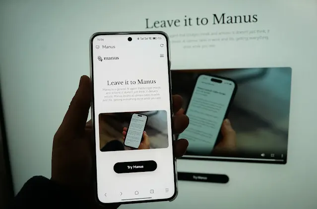 Manus AI Autonomous Productivity Agent Manus AI autonomous desktop browser agent interface executing multi-step productivity workflows.