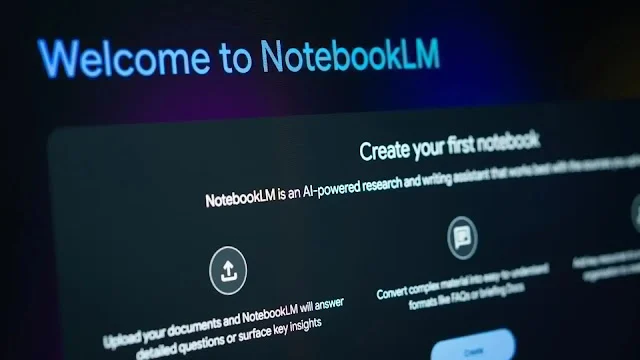Google NotebookLM Research Dashboard Google NotebookLM research workspace interface generating interactive document summaries and audio overviews.