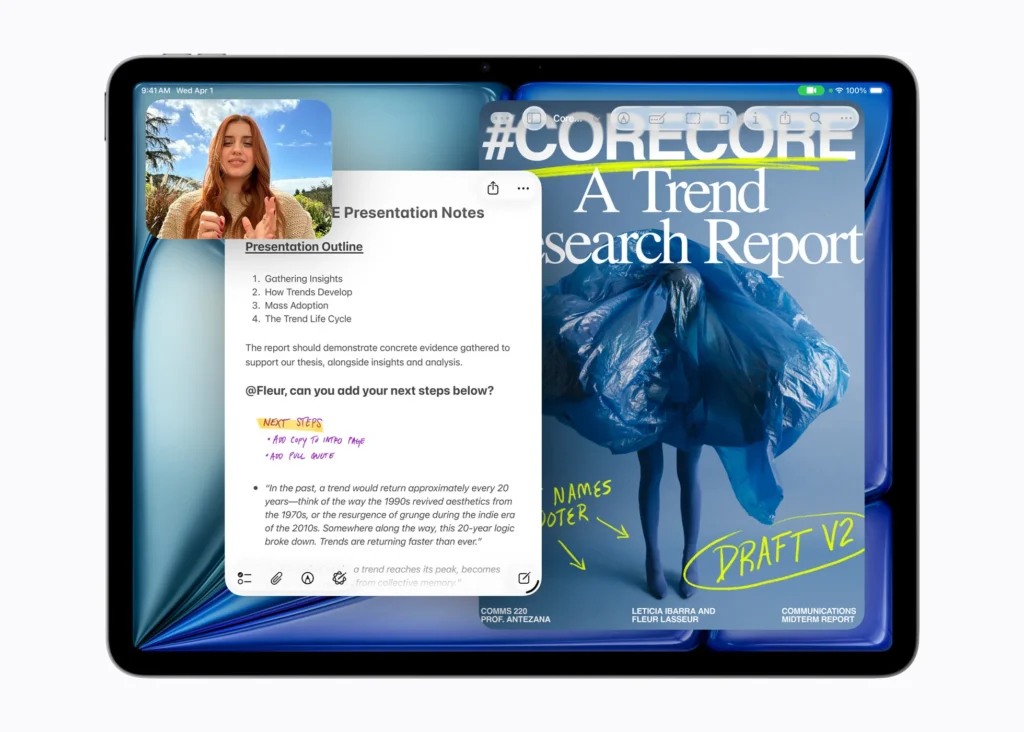 iPadOS 26 Multitasking on M4 iPad Pro iPad Pro M4 features and specifications explained 2026: Stage Manager multitasking with professional apps on iPadOS 26.