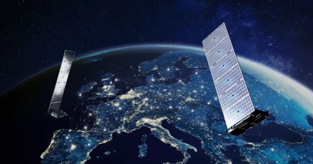 Global Internet with Starlink Satellite Network Starlink satellite coverage with low Earth orbit connections