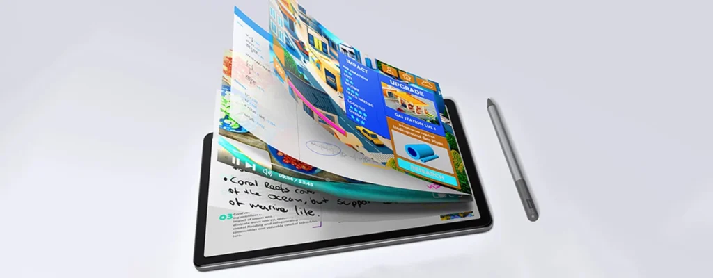 lenovo-tab-m11-multi-window-multitasking Split screen multi window multitasking demonstration on the Lenovo Tab M11 display