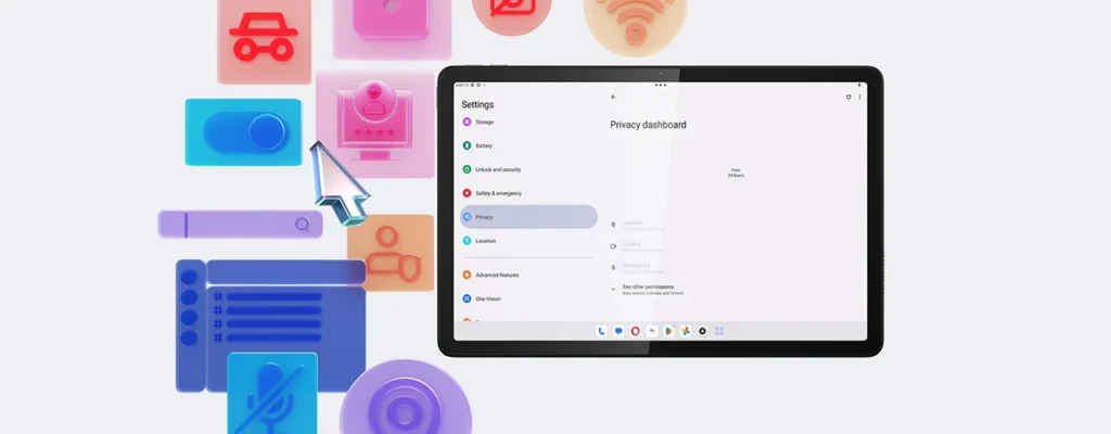 lenovo-tab-m11-security-and-privacy-features Face unlock and digital privacy security settings interface on the Lenovo Tab M11